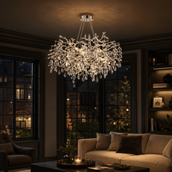 Kroonluchter hanglamp met kristallen stenen - 10 lichtpunten