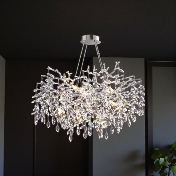 Kroonluchter hanglamp met kristallen stenen - 8 lichtpunten