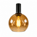 Industriële Hanglamp Ovaal Voor Eettafel- Amber & Smoke glas - 8 lichtpunten