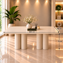 Langwerpige Mango Houten Eettafel 200x100 cm Crème – Massief Mangohout