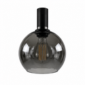 Industriële Hanglamp Ovaal Voor Eettafel- Amber & Smoke glas - 8 lichtpunten