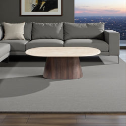 Salontafel Japandi ovaal - Bruin travertine