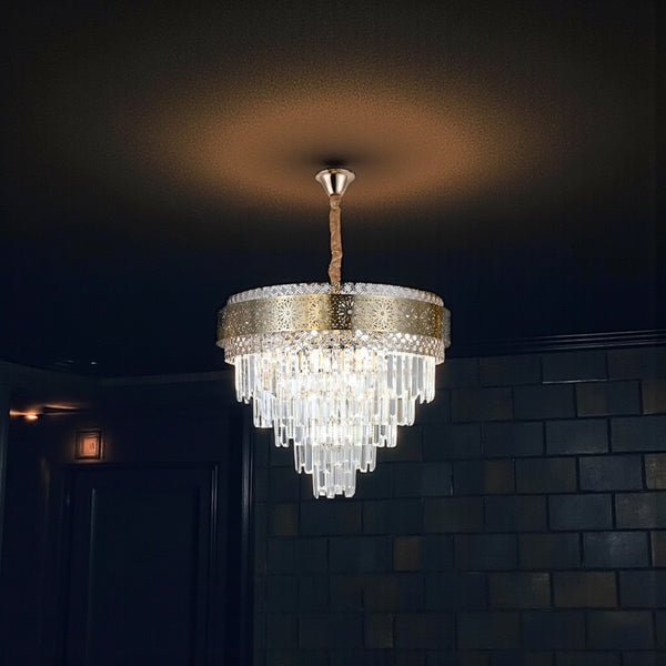 Luxueuze Kroonluchter Hanglamp Glas Goud 45 Ø