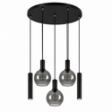 Industriële Hanglamp – Smoke Glas – 5-Lichts – Dimbaar