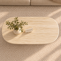 Salontafel travertin blad ovaal poot 130 cm - Mina