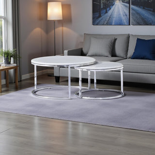 Salontafels marmerlook Curve zilver