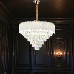 Witte Kroonluchter Hanglamp Glas 60 Ø