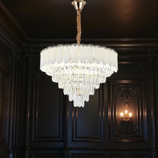 Witte Kroonluchter Hanglamp Glas 60 Ø