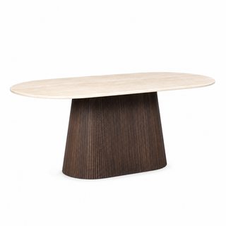 Eettafel ovaal Bruin Travertin Kimberly - 180 cm
