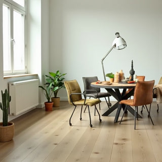 Houten eettafel zwart rond