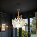 Hanglamp Kroonluchter Goud met Druppelvormige Kristallen Glas 45  Ø