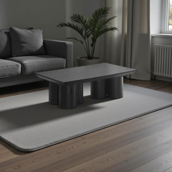 Zwarte langwerpige salontafel – Modern design met 6 poten