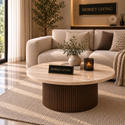 Japandi Salontafel Travertin Bruin - 80 cm
