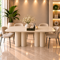 Langwerpige Mango Houten Eettafel 200x100 cm Crème – Massief Mangohout