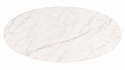 Eettafel ovaal Travertin crème blad poten zilver 180cm