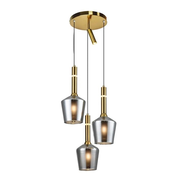 Hanglamp smoke glas 3 bollen Bella