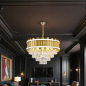 Kroonluchter hanglamp goud met led strips 60 Ø