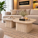 Salontafels 2 Stuks Beige Keramiek Blad - Floor