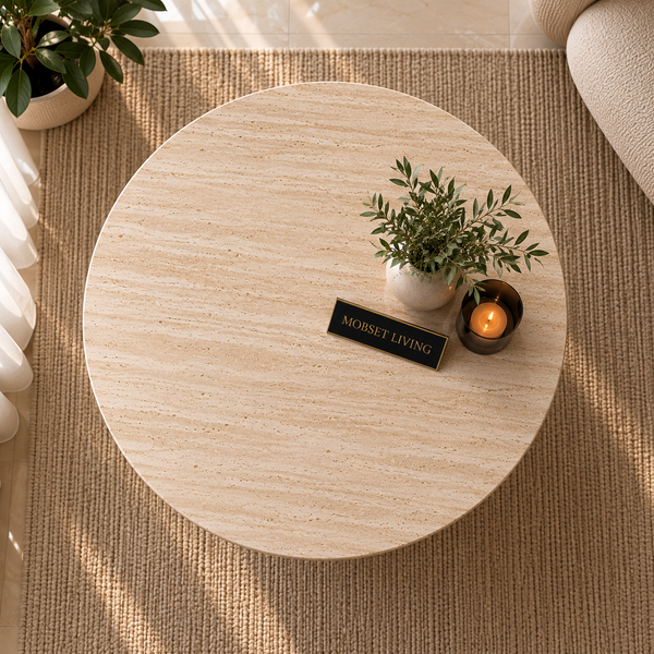 Japandi Salontafel Travertin Beige - 80 cm