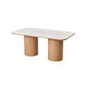 Eettafel Keramiek – Wit blad met beige poten