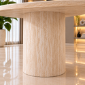 Eettafel Beige Keramiek Blad Rond 120 cm - Floor