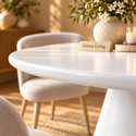 Eettafel Rond Witte MDF 130 cm - Lila