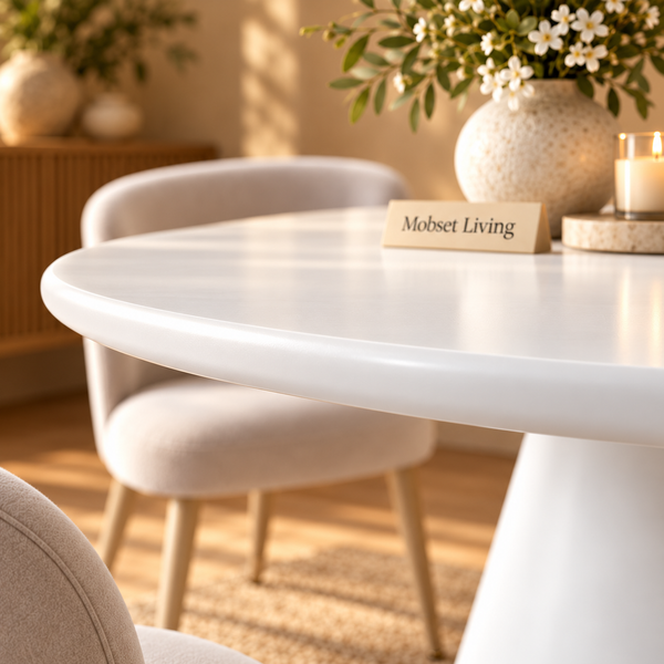 Eettafel Rond Witte MDF 130 cm - Lila