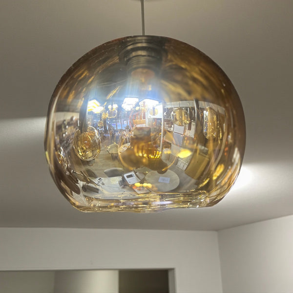 Industriële Hanglamp voor Eettafel – Smoke & Amber Glas – 5-Lichts – Dimbaar