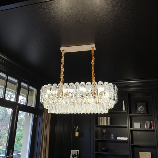 Gouden Kroonluchter Eettafel Hanglamp van Duurzaam Glas