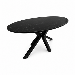Eettafel Ovaal Zwart – Luxe Tafel met Moderne Uitstraling - 160cm