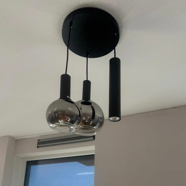 Industriële Hanglamp – Smoke Glas – 3-Lichts – Dimbaar