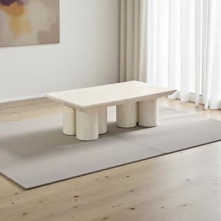 Creme langwerpige salontafel – Modern design met 6 poten