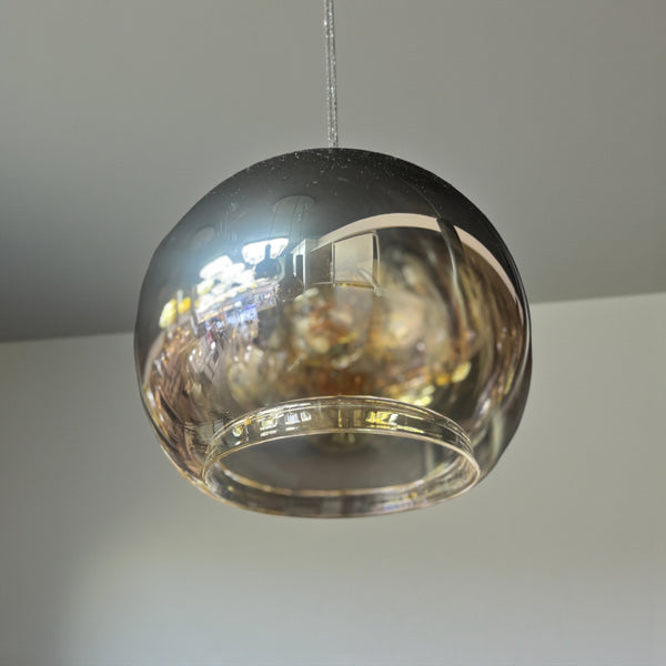 Industriële Hanglamp voor Eettafel – Smoke & Amber Glas – 5-Lichts – Dimbaar