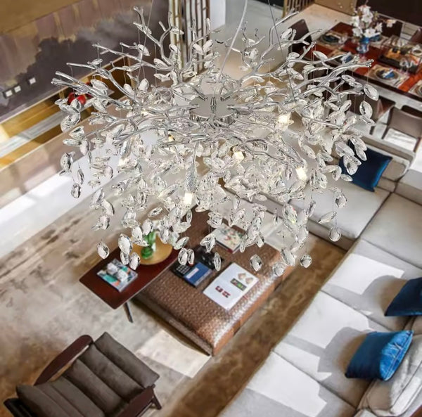 Kroonluchter hanglamp met kristallen stenen - 10 lichtpunten