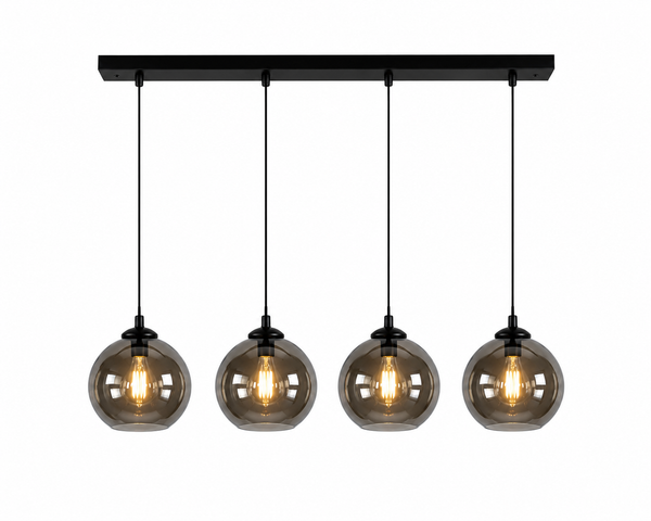 Hanglamp Eettafel Smoke Glas 4 Lichtpunten