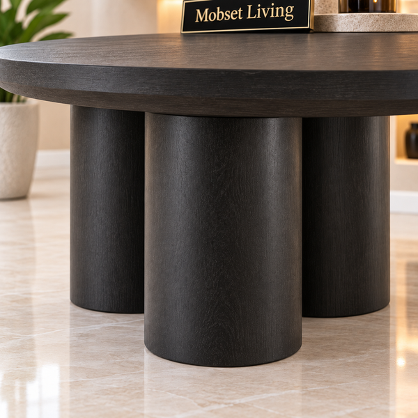 Salontafel Mangohout Zwart 3   Potig - 100 cm