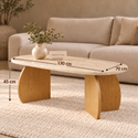 Salontafel travertin blad ovaal poot 130 cm - Mina