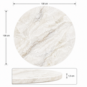 Travertin  Eettafel Rond– Crème Blad met poten goud - 130cm