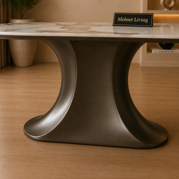 Eettafel Ovaal Keramiek Witte Blad - 180cm