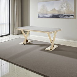 Marmeren eettafel langwerpig goud moderne stijl
