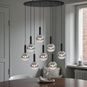 Hanglamp Eettafel Ovaal  Smoke Glas – 8 Lichtpunten