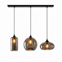 Hanglamp Eettafel Smoke Glas 3 Mix Bollen