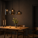 Hanglamp Eettafel Smoke Glas 3 Mix Bollen
