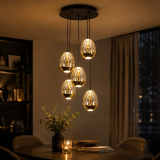 Hanglamp Goud Led Dimbaar - 5 Lichtpunten
