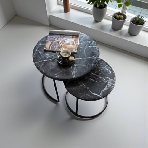 Salontafels zwart marmeren look