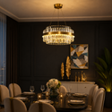 Luxe hanglamp goud Eyecatcher met Instelbaar Licht 40 Ø