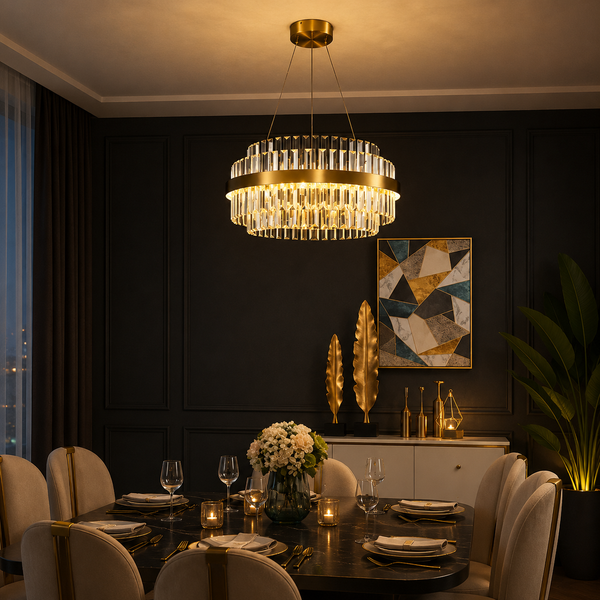 Luxe hanglamp goud Eyecatcher met Instelbaar Licht 40 Ø