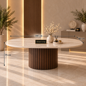 Eettafel Japandi Keramiek Ovaal bruin 180 cm - Stella