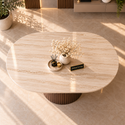 Eettafel Japandi Keramiek Ovaal bruin 180 cm - Stella