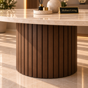 Eettafel Japandi Keramiek Ovaal bruin 180 cm - Stella